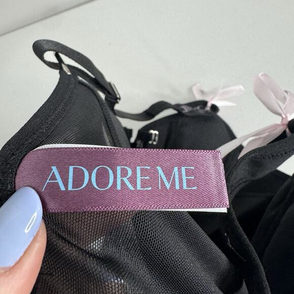 Adore Me Alex Corset Top Womens 1X Black Spiderweb Halloween Bustier Whimsigoth - Picture 10 of 16